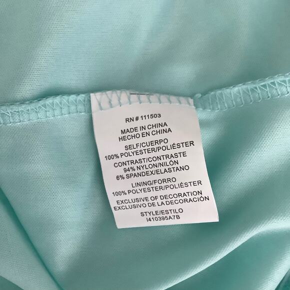 As U Wish Mint Green A Line Dress Sheer Lace Panel Lined XS - Picture 8 of 8